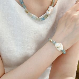 Natural Turquoise Baroque Pearl Jewelry Set Elegant Daily & Party Wear