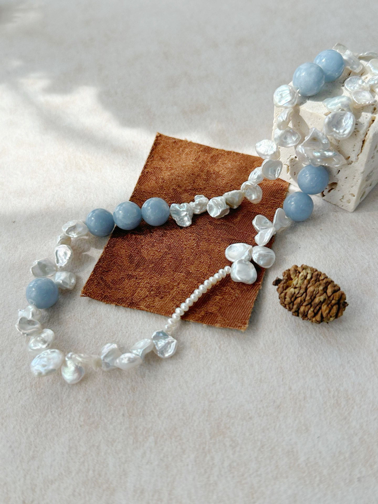 Romantic Petal Keshi Pearl Necklace Elegant Temperament Luxury Jewelry - Image 4