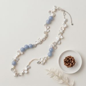 Romantic Petal Keshi Pearl Necklace Elegant Temperament Luxury Jewelry