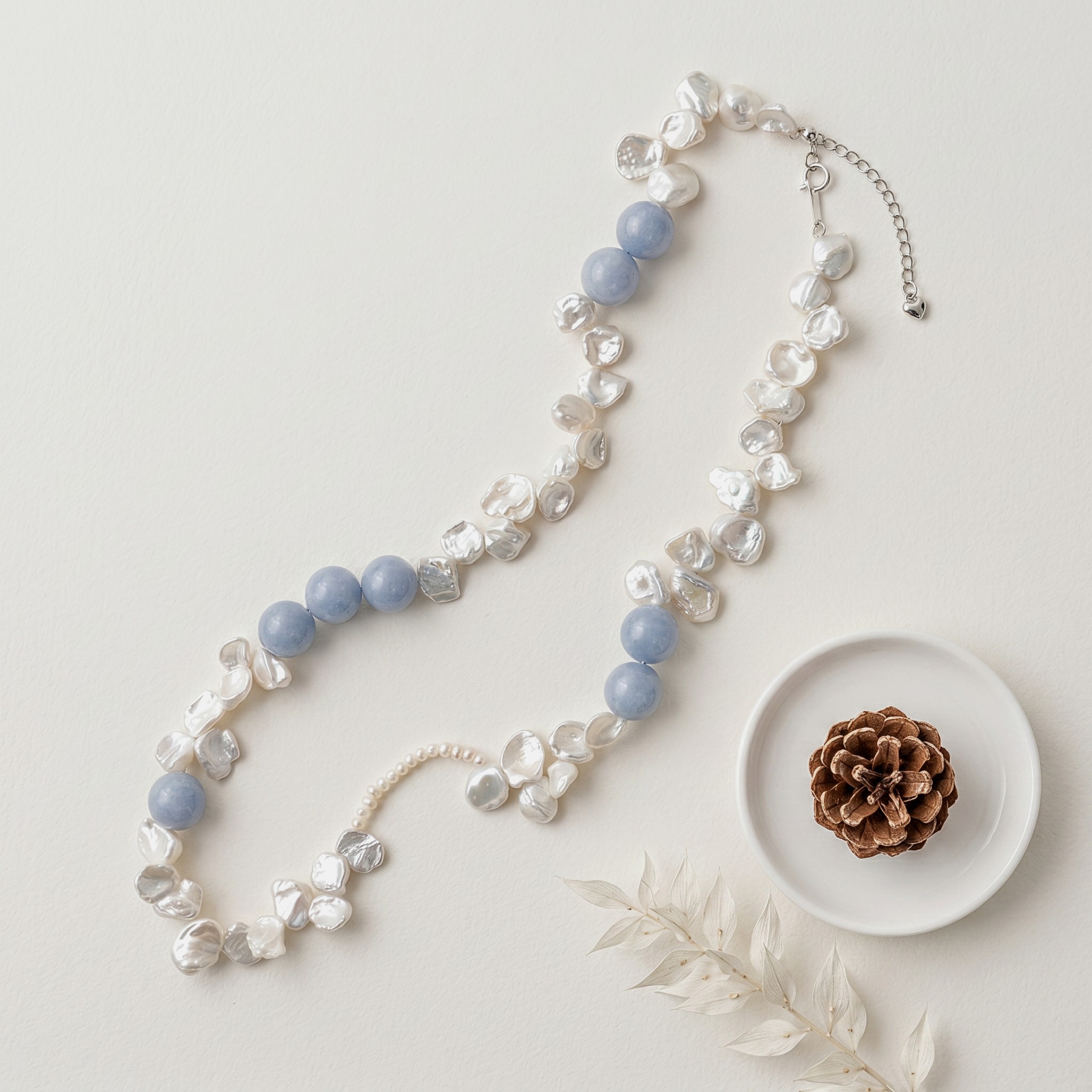 Romantic Petal Keshi Pearl Necklace Elegant Temperament Luxury Jewelry