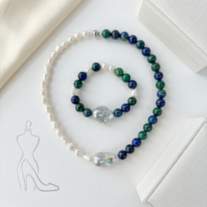 Healing Energy Baroque Pearl Contrast Color Jewelry Set Natural Gem Vibe for Women