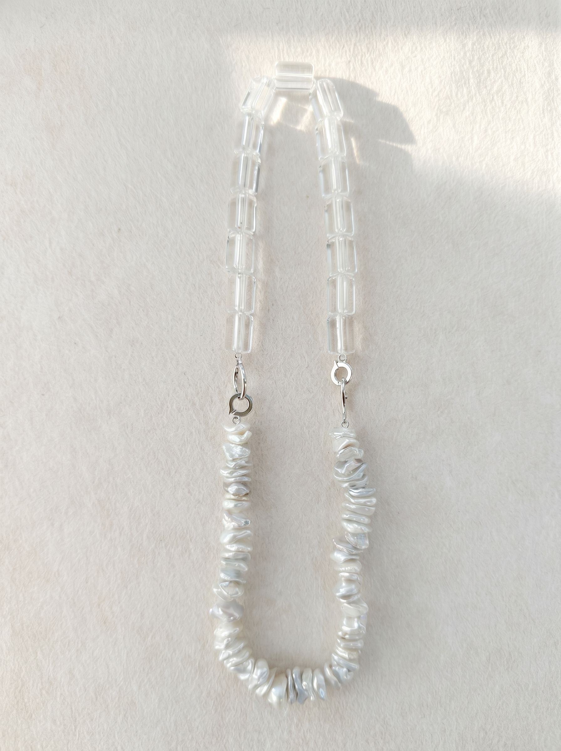 Convertible Baroque Pearl & Crystal Necklace 3-in-1 Freshwater Pearl Necklace and Bracelet Set in Sterling Silver - Image 5