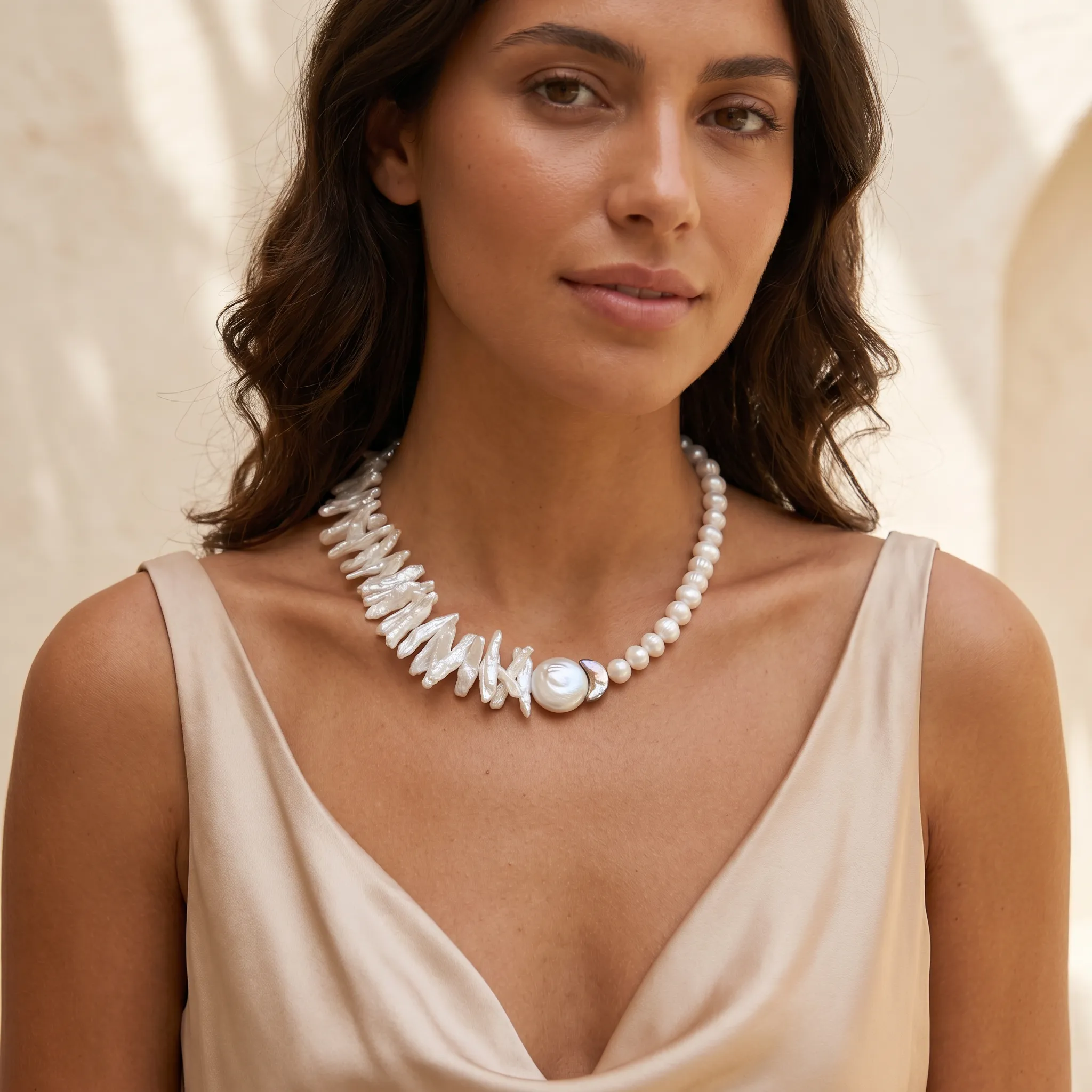 Seine Whisper Baroque Pearl Statement Necklace in Sterling Silver - Image 3