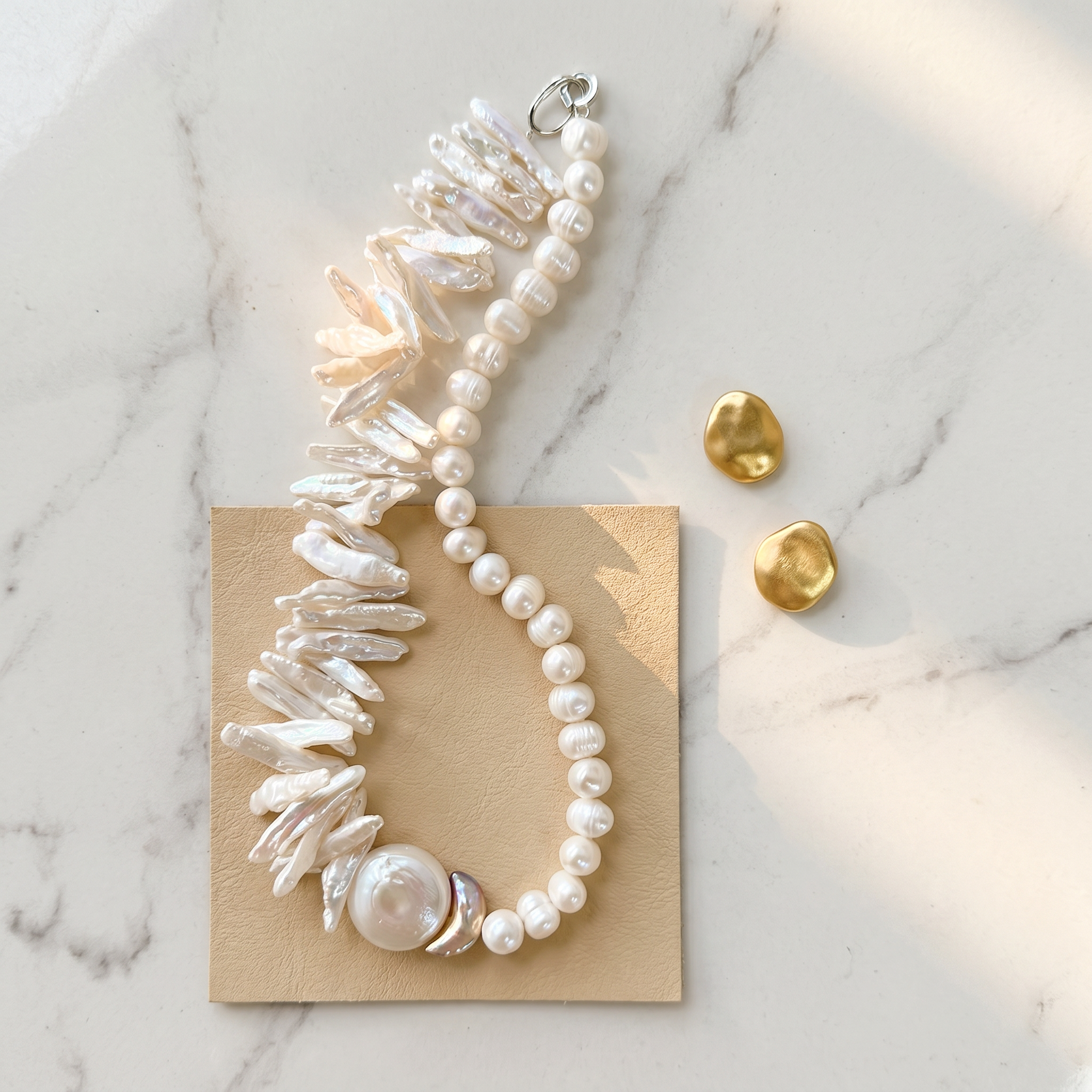 Seine Whisper Baroque Pearl Statement Necklace in Sterling Silver - Image 6