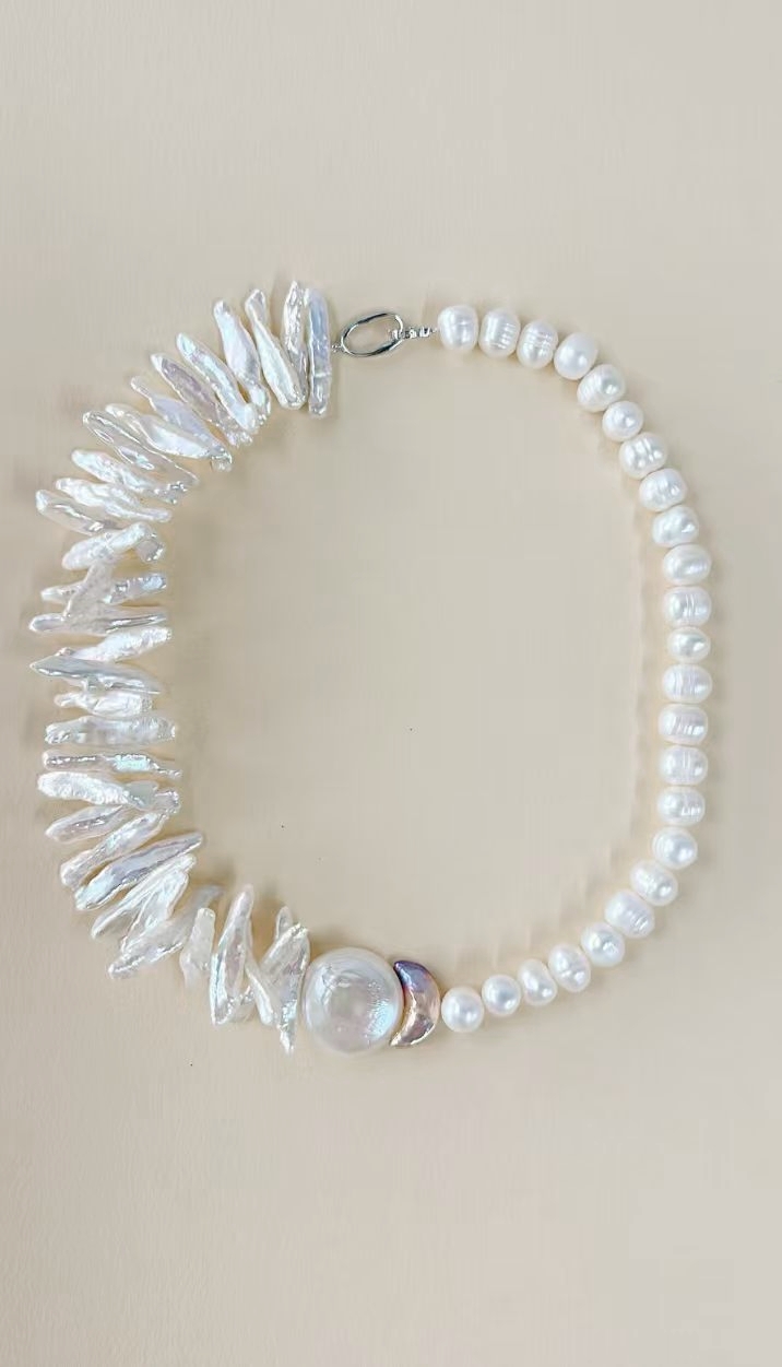 Seine Whisper Baroque Pearl Statement Necklace in Sterling Silver - Image 5