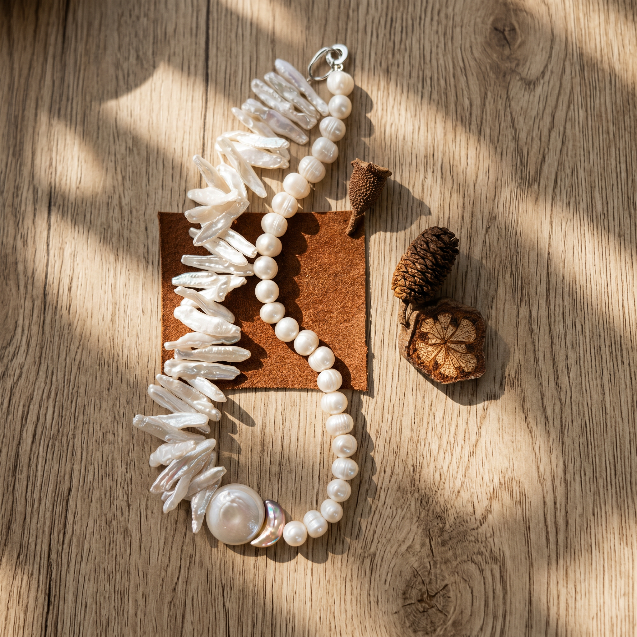 Seine Whisper Baroque Pearl Statement Necklace in Sterling Silver - Image 2